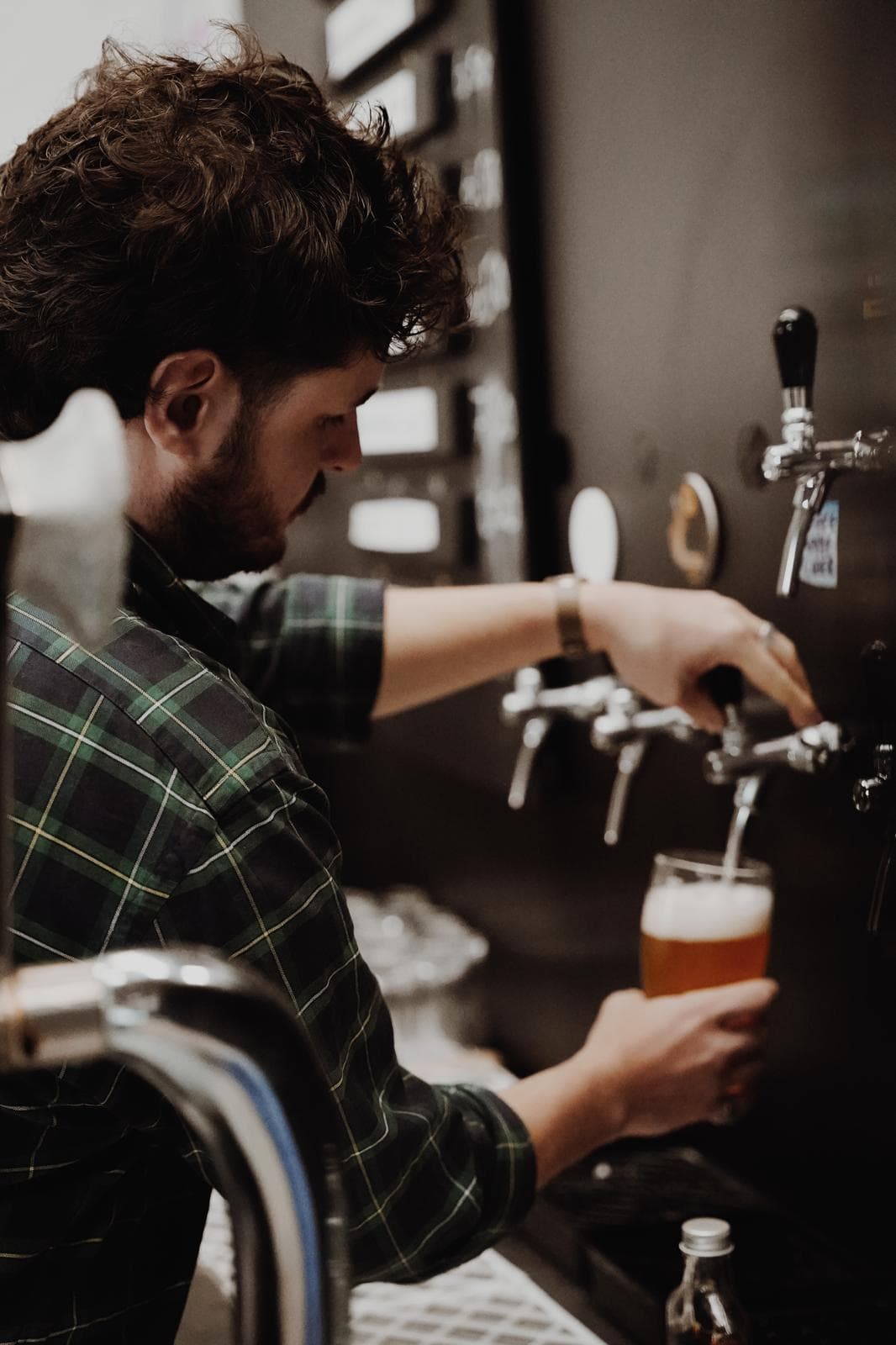 Fresh kombucha being poured at Lacada Brewery in Portrush