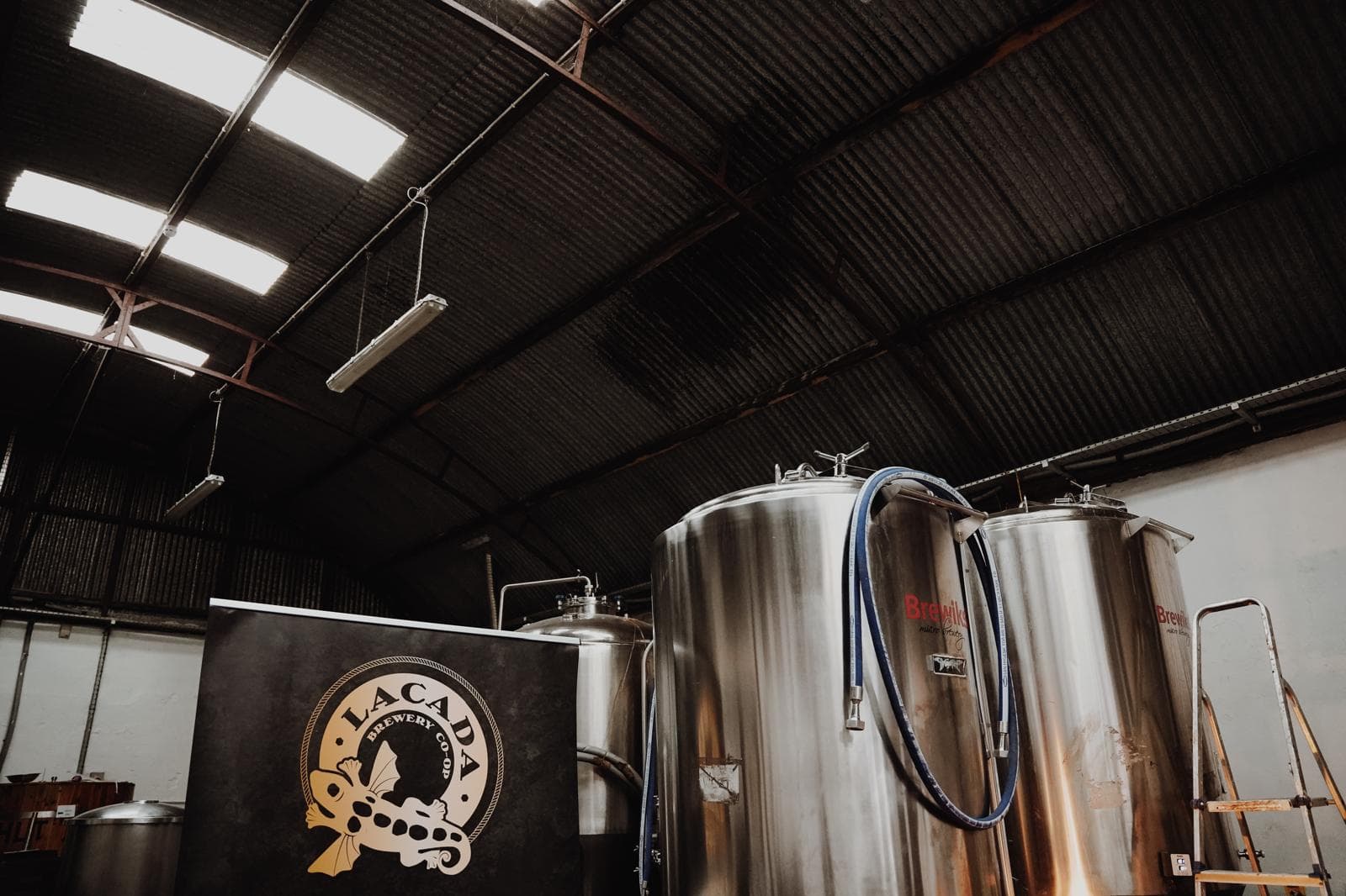 Lacada Brewery taproom in Portrush overlooking the North Coast of Ireland